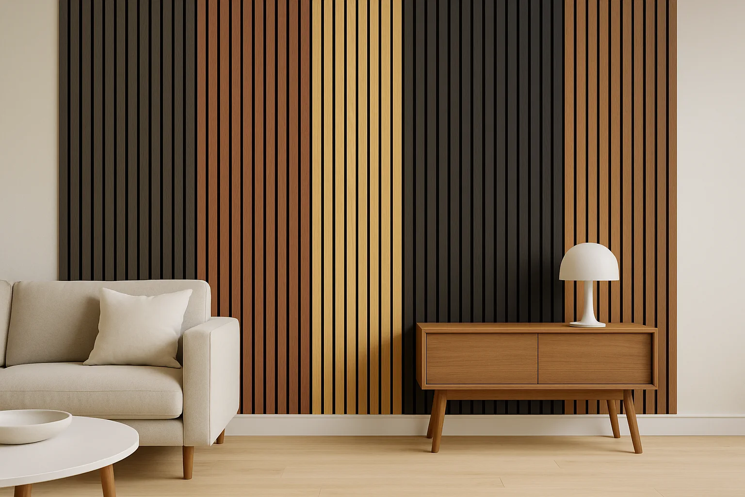 Akustické interiérové dřevěné panely