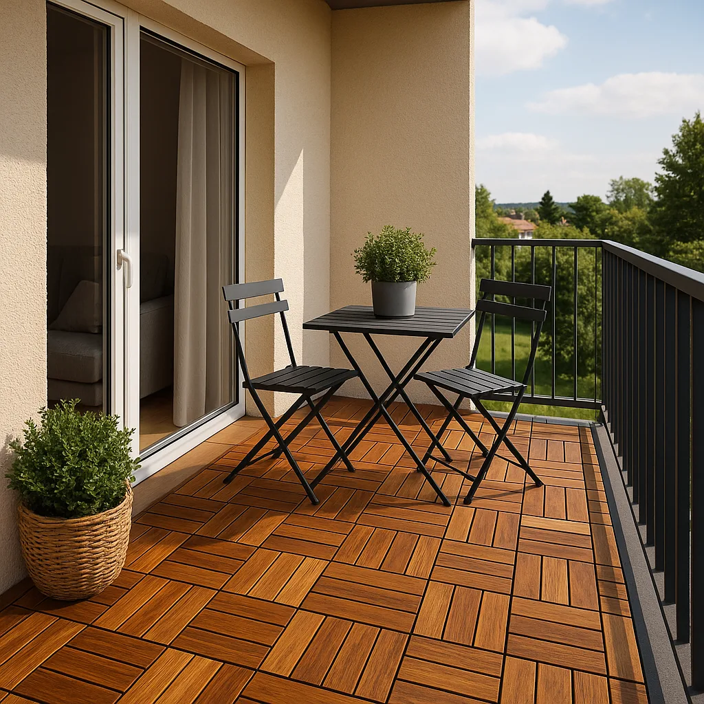 Akáciové dlaždice na balkon